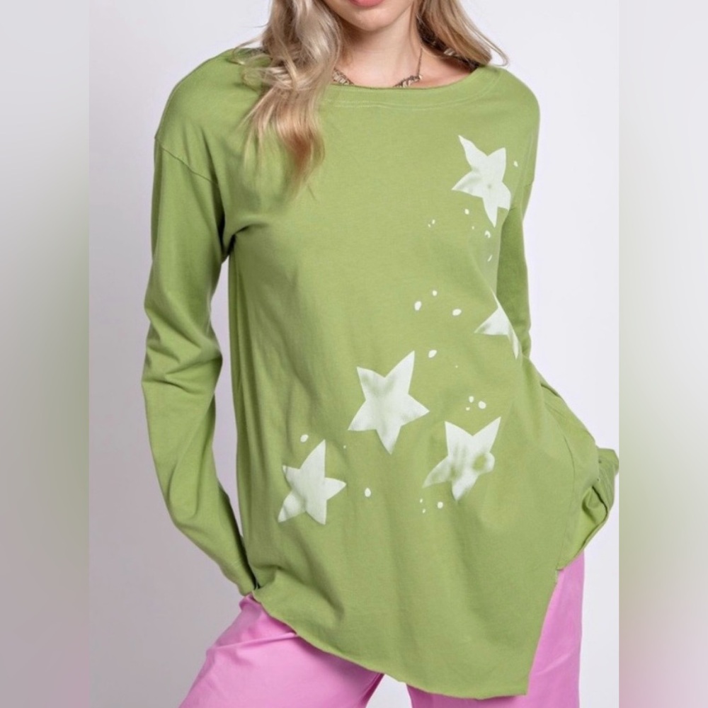 NWT💚Easel On the Edge Long Sleeve Small Green